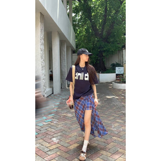 blue plaid dress