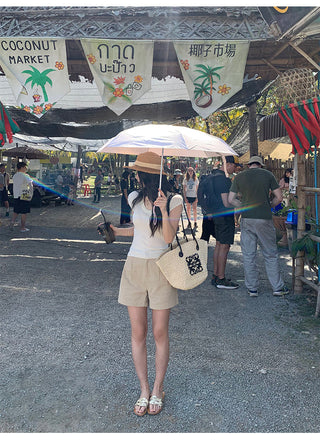 khaki retro shorts