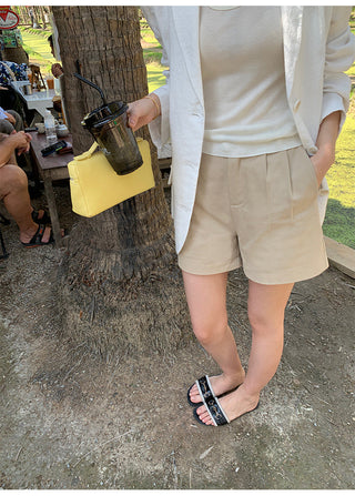 khaki retro shorts