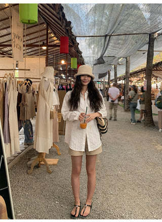 khaki retro shorts