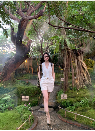khaki retro shorts