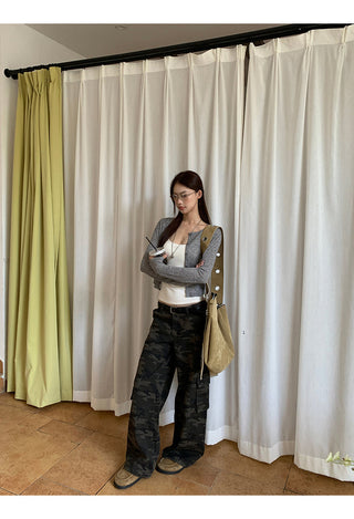 gray cardigan top