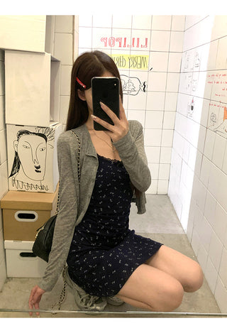 gray cardigan top