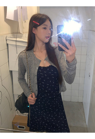 gray cardigan top
