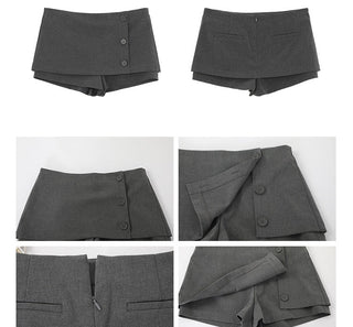 gray culotte skirt