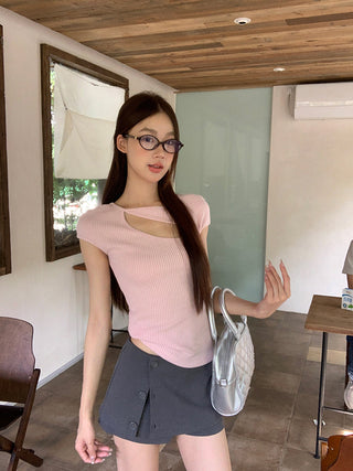 gray culotte skirt