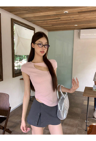 gray culotte skirt