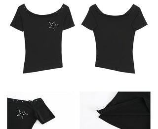 black strapless top