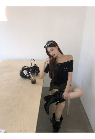 black strapless top