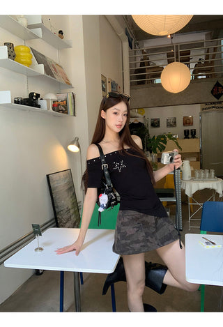 black strapless top
