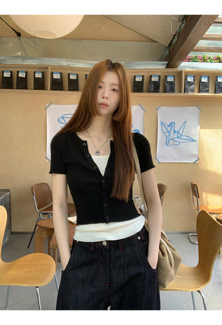 black knit top