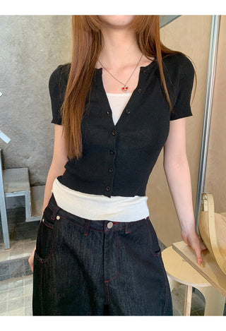 black knit top