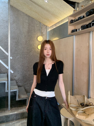 black knit top