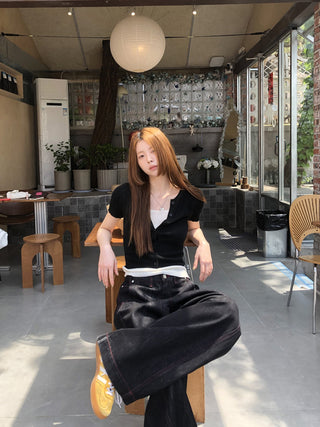 black knit top