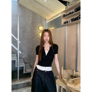 black knit top