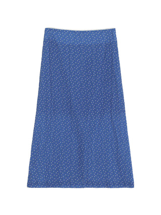 blue floral skirt
