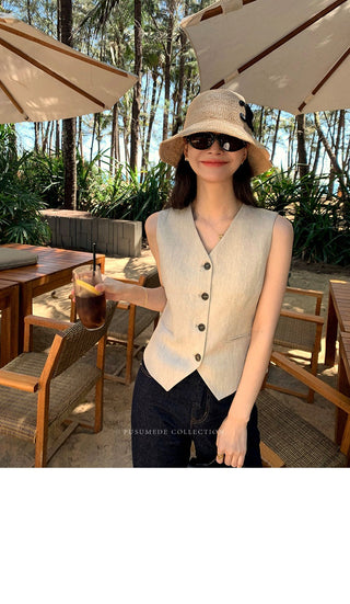 linen suit top