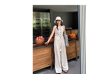 linen suit top