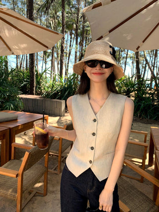 linen suit top