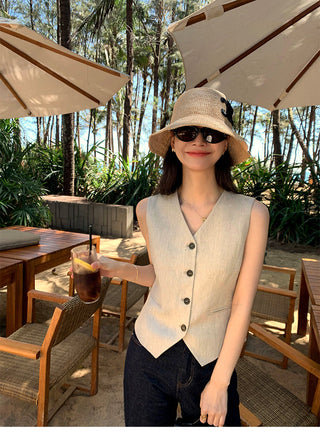 linen suit top