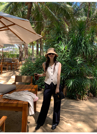 linen suit top