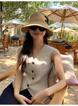 linen suit top