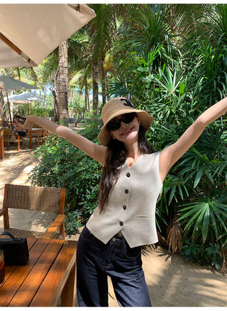 linen suit top