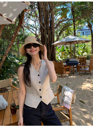 linen suit top