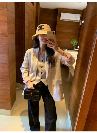 linen suit top