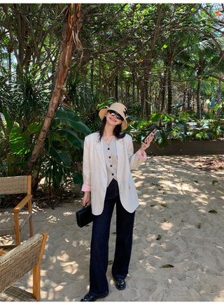 linen suit top