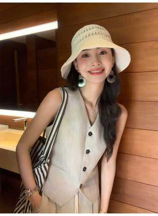 linen suit top