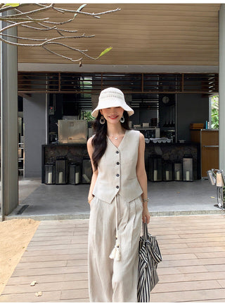 linen suit top