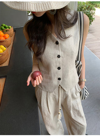 linen suit top