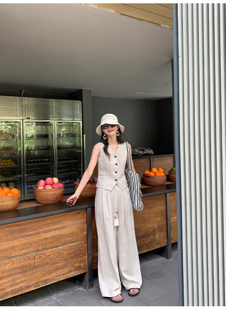 linen suit top