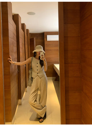 linen suit top