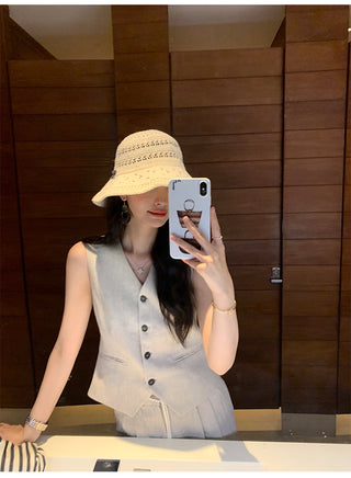 linen suit top