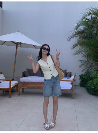 linen suit top