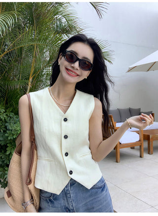 linen suit top