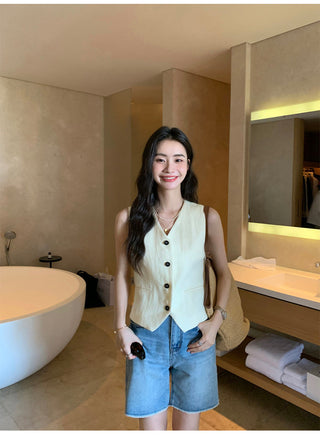 linen suit top