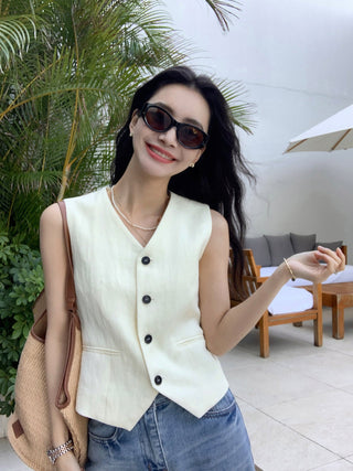 linen suit top