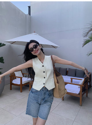 linen suit top