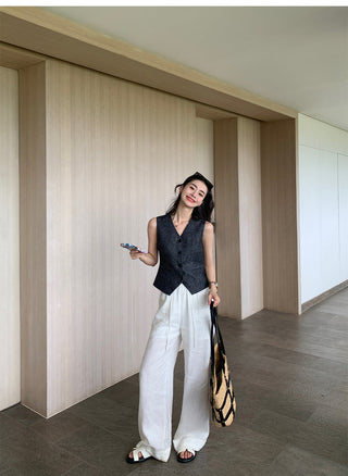 linen suit top