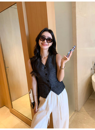 linen suit top