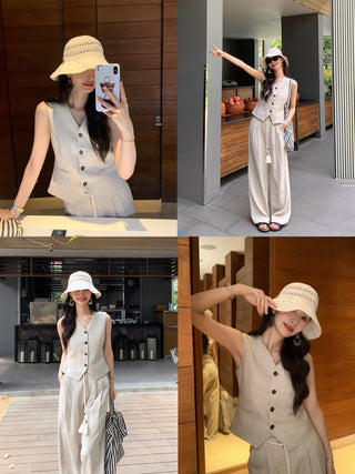 linen suit top