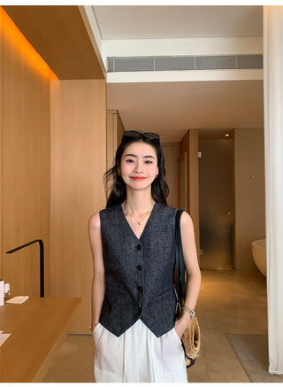 linen suit top