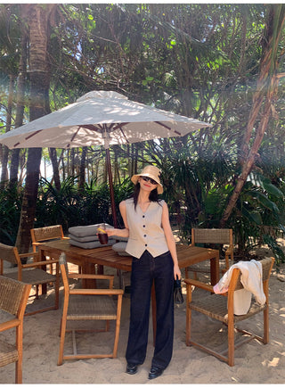 linen suit top