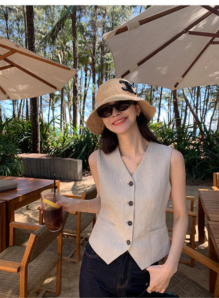 linen suit top