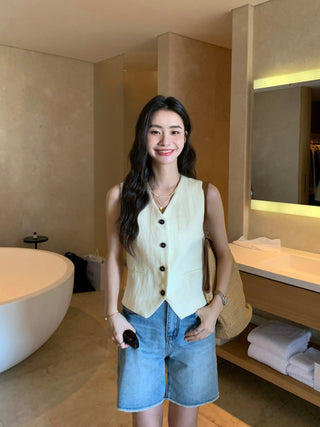 linen suit top