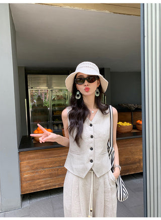 linen suit top