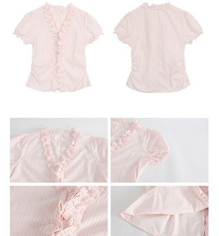 pink striped shirt